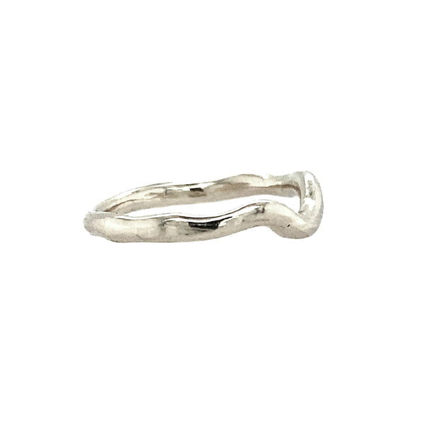 14k Simple Halo Band In White Gold.