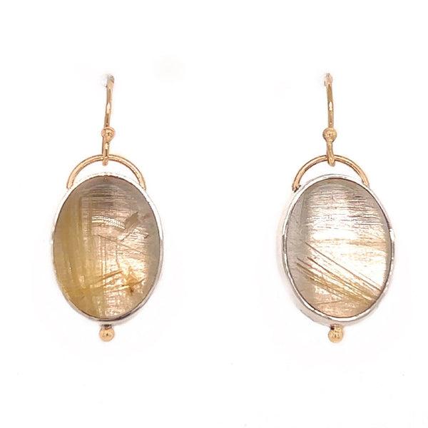 Rutilated Quartz Sterling Silver hot Earrings