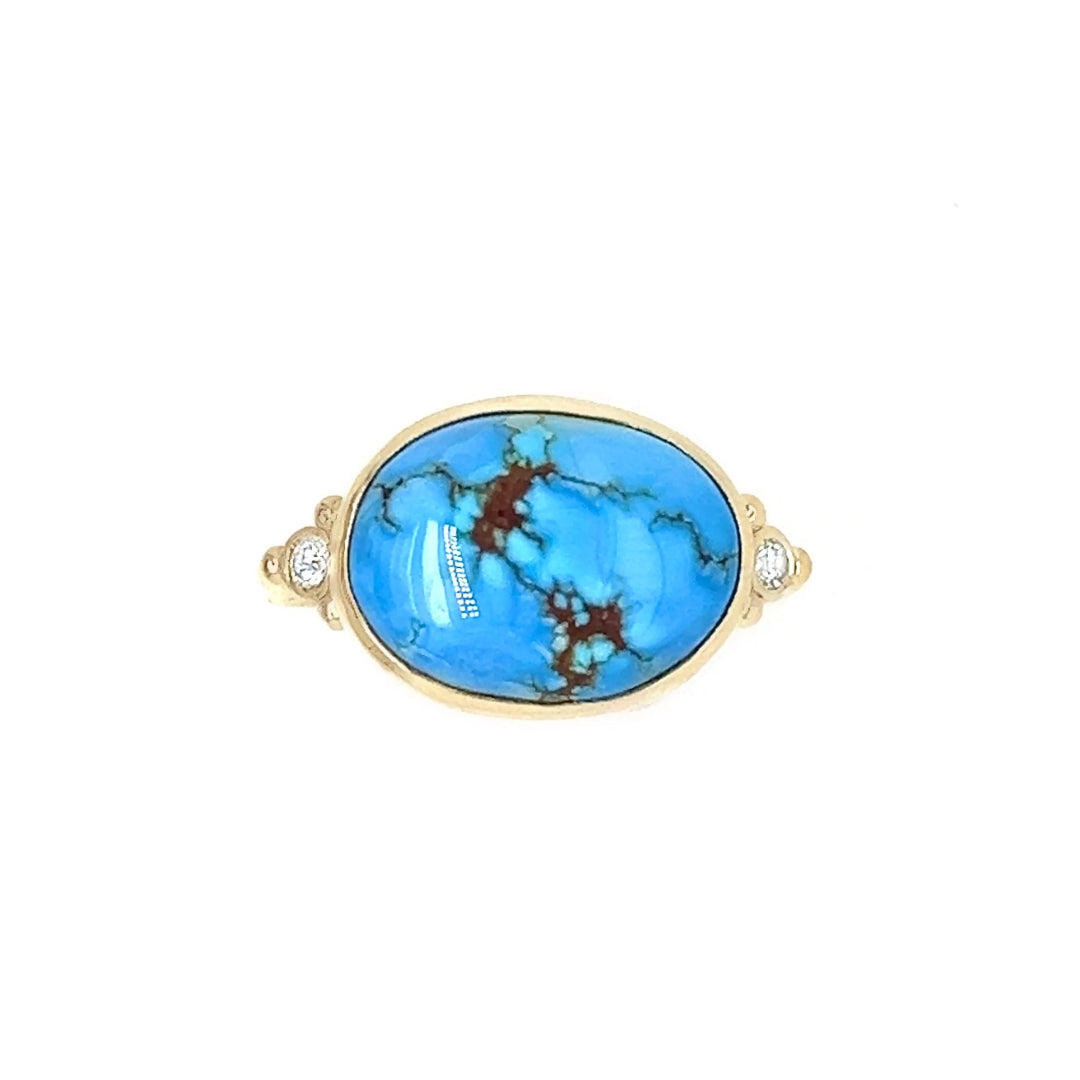 The hotsell Tibetan Turquoise Dot Ring- Size 7.5- metalsmith- silversmith