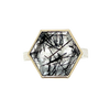Handmade Tourmalinated Quartz Hexagon Ring Emily Amey