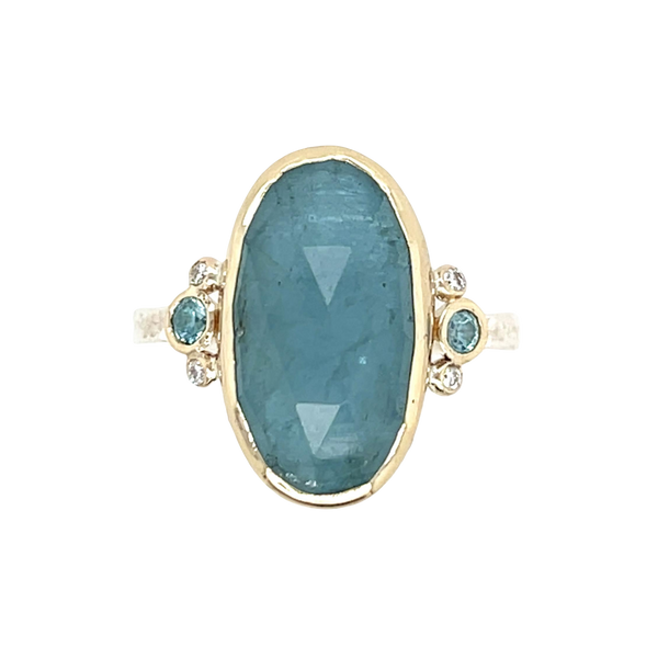 handmade aquamarine diamond ring emily amey