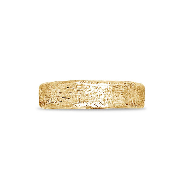 14k Eroded Driftwood Band In Yellow Gold