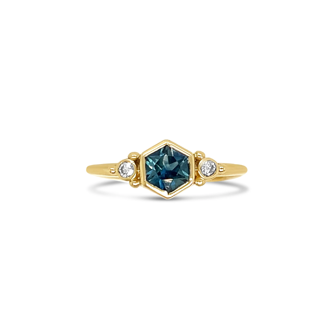 Check Montana Sapphire Hexagon Ring in 14k Gold – Emily Amey