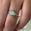 14k Rose Gold Australian Opal And Diamonds Ring