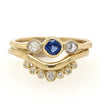 14k Ceylon Sapphire And Natural Diamonds Engagement Ring