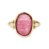 14k Rosecut Pink Tourmaline And Diamonds Ring