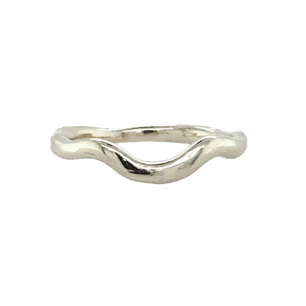 14k Simple Halo Band In White Gold.