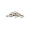 14k 7 Diamond Halo Crown Engagement Ring Band In White Gold