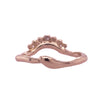 14k 7 Diamond Halo Crown Engagement Ring Band In Rose Gold