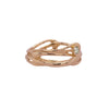 14k Seagrass Band With 1 Diamond Ring In Rose Gold