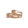 14k Seagrass Band With 1 Diamond Ring In Rose Gold