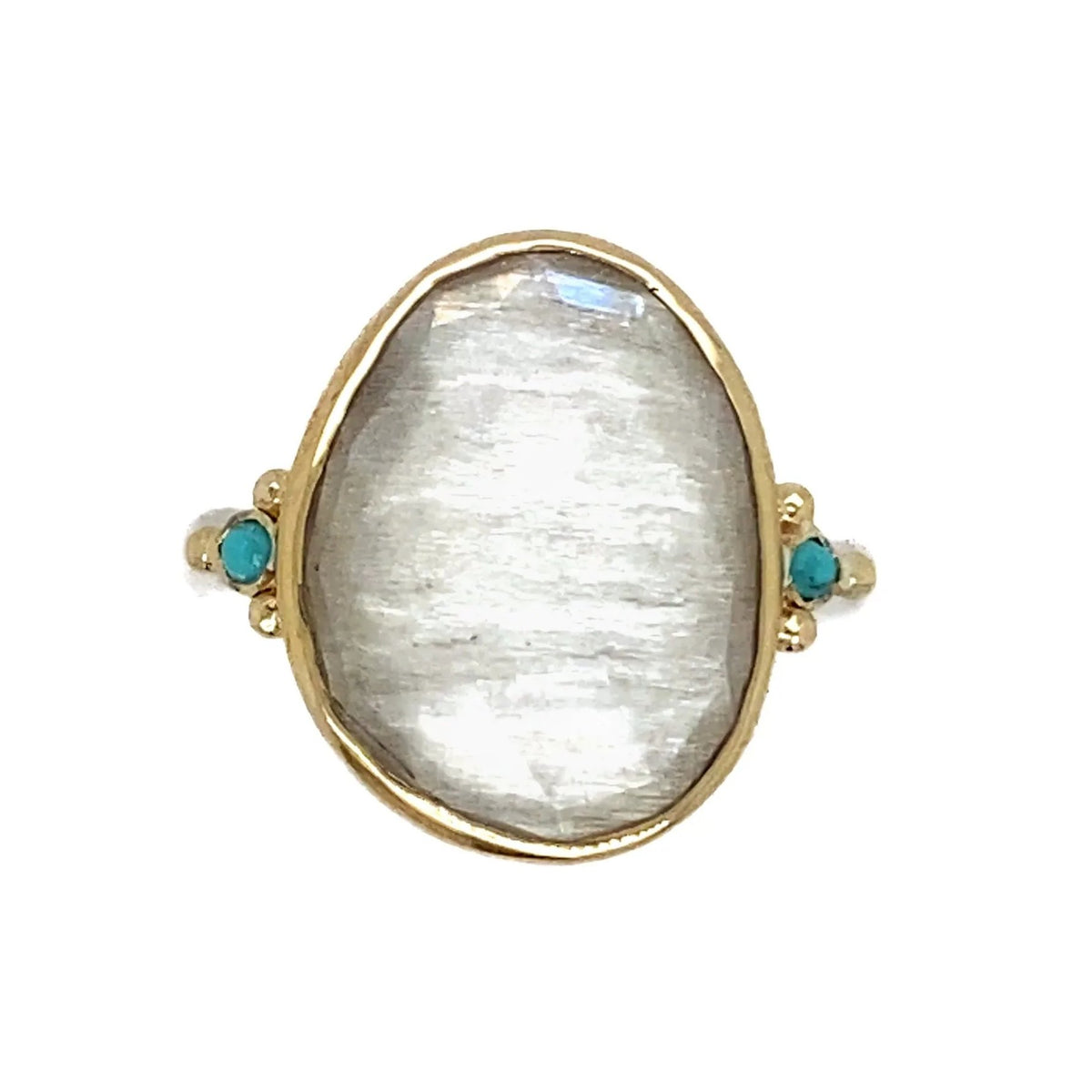 14k Ss Clear Quartz With Turquoise Ring – Emily Amey
