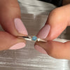 14k Ss Aquamarine Diamond Stacker Ring