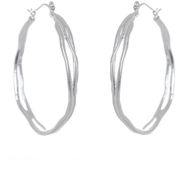 SS FREEFORM HOOPS - Emily Amey Handmade one of a kind jewelry Hudson Valley New York.
