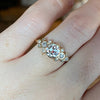 14k Whitegold Salt And Pepper Diamond Ring With Diamond Clusters