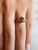 14k Oregon Sunstone Ring With Petite Rosecut Sunstones