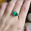 14k Colombian Emerald Ring With Brilliant Diamonds