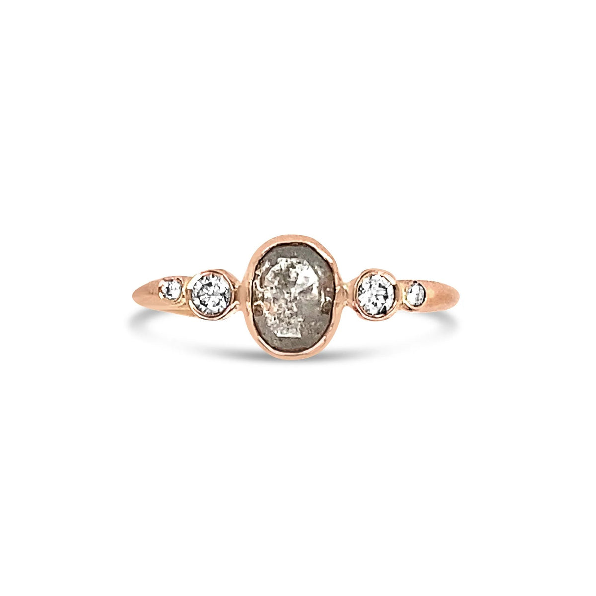 14k Rosegold Salt And Pepper Diamond Cluster Ring Emily Amey