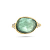 14k Mint Tourmaline Cocktail Ring With Diamond Clusters