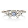 14K DIAMOND AND SAPPHIRE CLUSTER RING - Emily Amey Handmade one of a kind jewelry Hudson Valley New York.