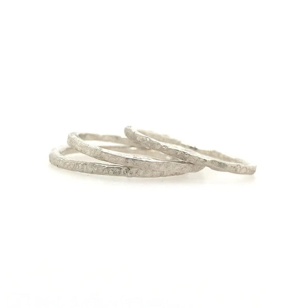 Sterling Silver Single Textured Stacker Band Ring