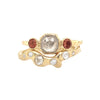 14k Natural Diamond With Sunstones Engagement Ring