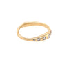 14k Freeform River Band With Brilliant & Rosecut Diamonds Ring in Yellow gold