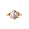 14k And Ss Hexagon Amethyst Ring
