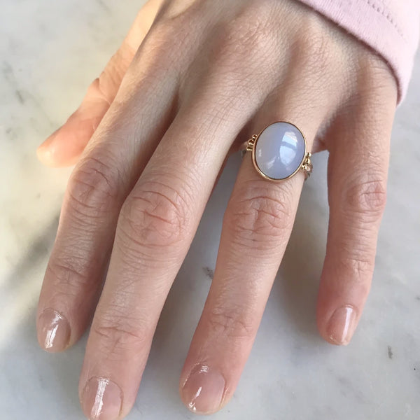 Chalcedony Sugarloaf ring