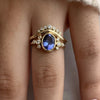 14k Tanzanite Engagement Ring With Diamond Clusters