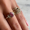 14k Pastel Pink Tourmaline Diamond Cluster Engagement Ring