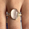  Rose Quartz Ring With Moonstones