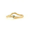 14k Ouroboros Snake Band With Emerald Eyes Ring