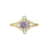 14k Lavender Sapphire With Diamond Cluster Halo Engagement Ring