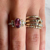 14k Pastel Pink Tourmaline Diamond Cluster Engagement Ring