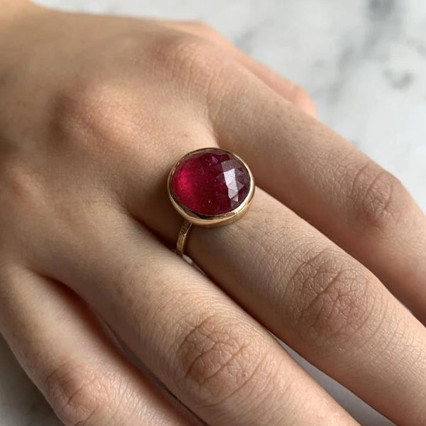 14k Rosecut Ruby Cocktail Ring
