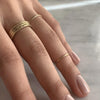 14k Hand Textured Stacker In Yellow Gold