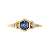 14k Blue Sapphire Hexagon Engagement Ring