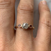 14k Natural Diamond With Sunstones Engagement Ring