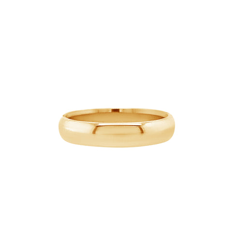 14k European Domed 4mm Band In Yellow Gold