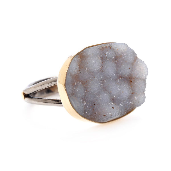 SNOW DRUSY RING - Emily Amey Handmade one of a kind jewelry Hudson Valley New York.